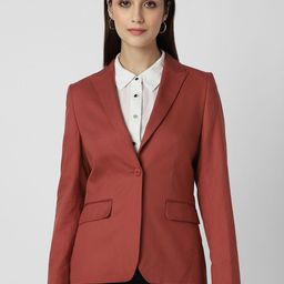 Van Heusen Woman Self Design Pure Cotton Single-Breasted Formal Blazer-41