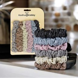 Radhu & Kabby Women Pack of 6 Multicoloured Ponytail Holders-4