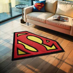 The Souled Store Red & Yellow Superman Logo Floor Runner-37