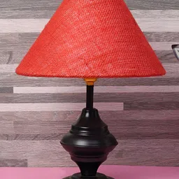 BrightDaisy Red & Black Frustum Shaped Table Lamp image 4