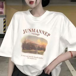 LULU & SKY Women Typography Printed Round Neck Oversized T-shirt-picture-40