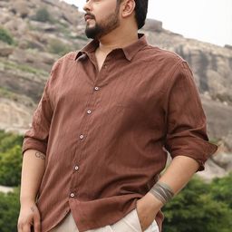 Instafab Plus Men Plus Size Comfort Fit Textured Spread Collar Cotton Casual Shirt-picture-44