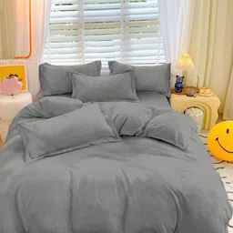 BREVARD Grey Wool 260 TC Queen Bedsheet Set 2.54 m x 2 .28 m-image-27