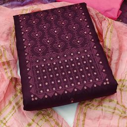 SAINOOR Embroidered Pure Silk Unstitched Dress Material-image-84
