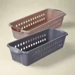 Kuber Industries 2-Pcs Grey & Brown Storage Organisers-30