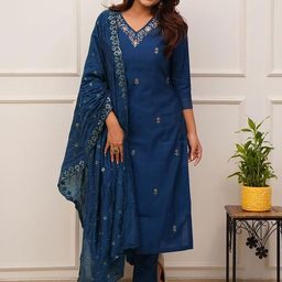 Moda Rapido Women Ethnic Motifs Embroidered Kurta with Churidar & Dupatta-picture-22