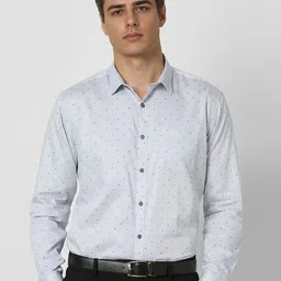 V Dot Men Slim Fit Spread Collar Floral Printed Cotton Formal Shirt-image-82