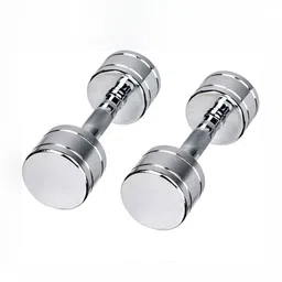 HackerX Set Of 2 Chrome Finish Steel Dumbbells 6 kg Each-11