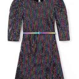 Hola Bonita Girls Embelished Velvet Dress-image-31