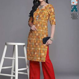 Anouk Rustic Women Pack of 4 Ethnic Motifs Printed Festive Straight Kurtas-18