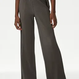 Marks & Spencer Women Flared High-Rise Parallel Trousers-image-22