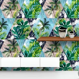 ArtzFolio Printed UV-Resistant Anti-Bacterial Tropical Leaves And Palm Trees Peel & Stick Wallpaper-image-93