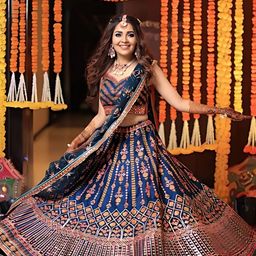 ODETTE Embroidered Thread Work Semi-Stitched Lehenga & Blouse With Dupatta-image-31