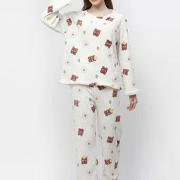 FITIN OUTFIT Women Graphic Printed Night suit-picture-2