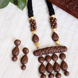 FIROZA Earth Echo Beaded Studded Jewellery Set-image-6