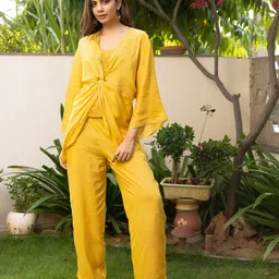 Ambraee Muslin Tunic With Trouser Co-Ord Set-picture-16