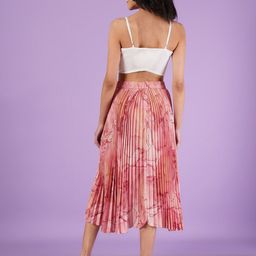 ZWERLON Abstract Printed A-Line Midi Skirt image 5