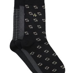 Arrow Set Of 3 Printed Pure Cotton Calf-Length Socks-image-80