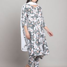 Rajnandini Women Floral Printed Regular Kurta with Trousers & With Dupatta image 2