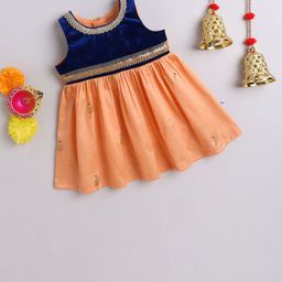 MANY FROCKS & Infant Girls Embellished Fit & Flared Ethnic Dress-image-72