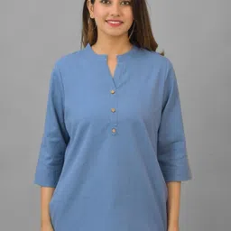 Suha Women Mandarin Collar Cotton Top-picture-51
