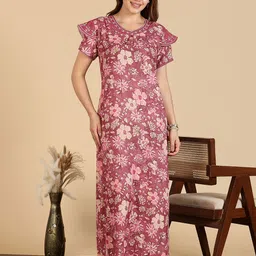 9shines Label Women Embroidered Maxi Nightdress-picture-11
