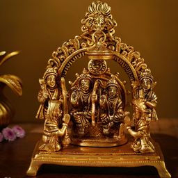 JAYPORE Gold-Toned Religious Lord Rama Laxman Hanuman Sita Family Murti Idol Showpiece-image-70