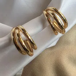 UnfoldSelf Contemporary Half Hoop Earrings-image-37