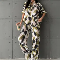 GUFRINA Abstract Printed Shirt Collar Shirt With Trouser-picture-13
