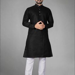 DVILLA Men Cotton Solid Straight Kurta-image-56