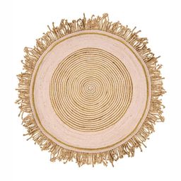 Art Avenue Gisborne Beige & Pink Textured Round Floor Jute Carpet-image-92