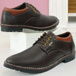 TRM Men Brown Textured Lace-Ups Formal Shoes-picture-11