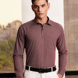 INVICTUS Men Premium Slim Fit Micro Checked Cutaway Collar Pure Cotton Formal Shirt-picture-35