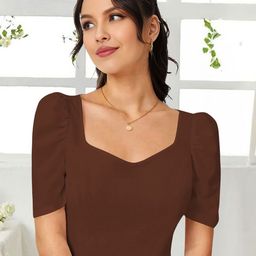 Dream Beauty Fashion Women Sweetheart Neck Puff Sleeve Top-image-48