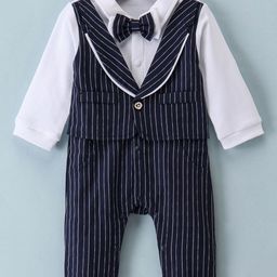 Mark & Mia Infant Boys Striped Rompers With Bow-45