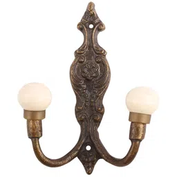 IndianShelf Black & Gold-Toned Strip Ceramic Wall Hooks-15