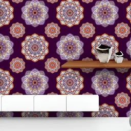 ArtzFolio Printed UV-Resistant Anti-Bacterial Floral Mandala Pattern Peel & Stick Wallpaper-image-68