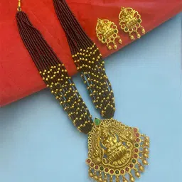 Look Ethnic Gold -Plated Artificial Stones Studded Jewellery Set-56