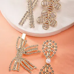 Bohey by KARATCART Women Set of 4 Embellished Alligator Hair Clip-22