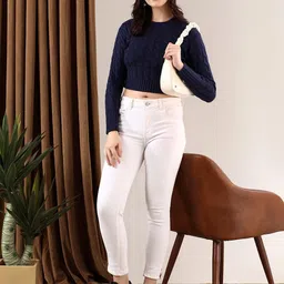 Stylecast X Kotty Women Cable Knit Crop Pullover-image-85