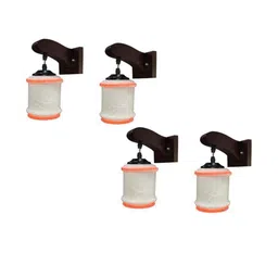 Somil Premium Designer Glass Wall / Night Lamp Elegant & Stylish Dcor Accent for Modern Interiors, Color- Orange, White, Size:- 21 X 26 X 26 CM-image-9