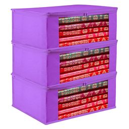 Kuber Industries Purple Set of 3 Regular Multi-Utility Organisers-29