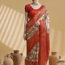 Mitera Woven Design Zari Silk Blend Bagh Saree-picture-20