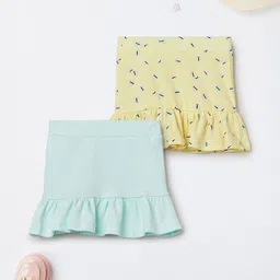 max Girls Pack Of 2 Printed Pure Cotton A-Line Mini Skirt-47
