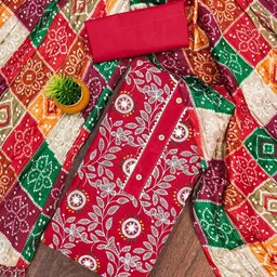 Maroosh Floral Embroidered Thread Work Cotton Unstitched Dress Material-image-91
