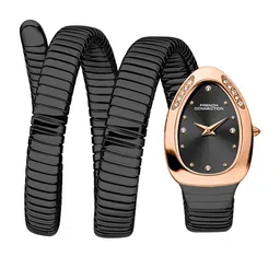 French Connection Women Embellished Dial & Stainless Steel Bracelet Style Straps Analogue Watch FCN0110BM-image-14