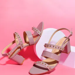 Looper Embellished PU Block Sandals-42