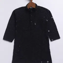 JBN Creation Boys Ethnic Motifs Embroidered Sequinned Kurta With Trouser image 5