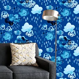 ArtzFolio Printed UV-Resistant Anti-Bacterial Watercolor Clouds With Raindrops Peel & Stick Wallpaper-image-44