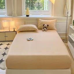 JC HOME Yellow 140 TC King Bedsheet Set 1.80 m x 2.20 m-6
